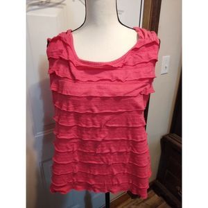 New Direction Pink Ruffled Blouse‎ Women's Size XL